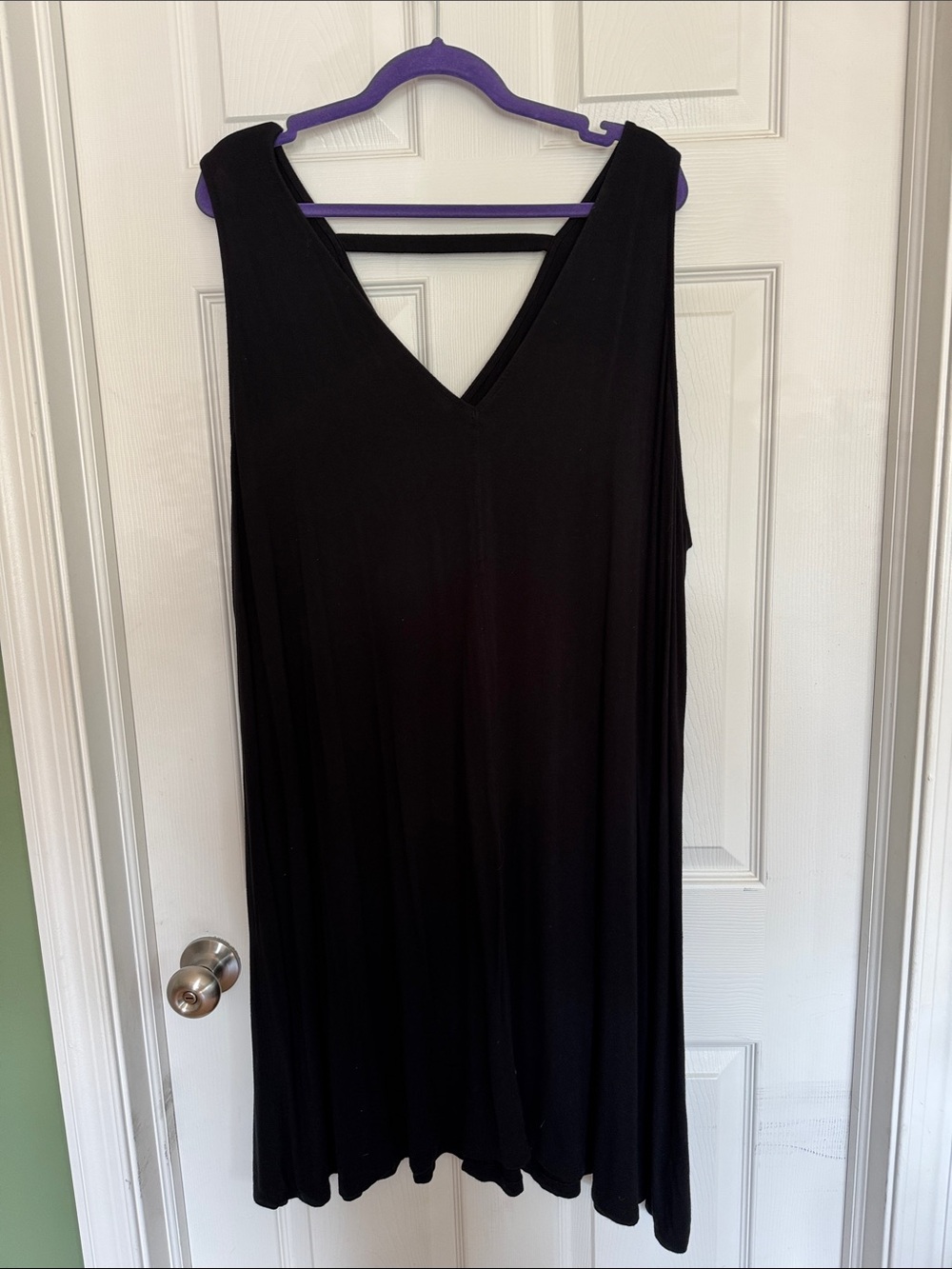 Ava & Viv Black Midi V-Neck Swing Dress